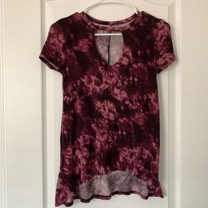 Mudd Brand Purple and Black Keyhole High-low Top